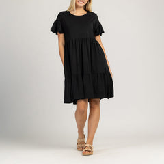 ΓΥΝΑΙΚΕΙΟ ΦΟΡΕΜΑ ΜΕ ΚΟΝΤΑ ΠΛΙΣΕ ΜΑΝΙΚΙΑ - SOLERA